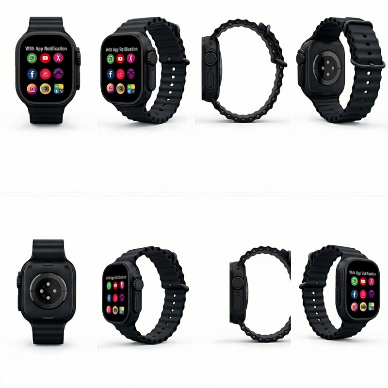 Смарт-часы XO M10 Ultra 9th 2.01&Prime; IPS, Bluetooth-звонки, беспроводная зарядка, BT 5.0, влагозащита, 210 мАч, Android/iOS, черные фото - 3