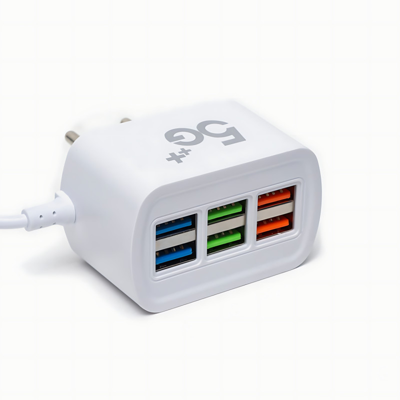 Зарядний пристрій USB на 6 портів, ORIGINAL, максимальний струм на виході 3.1 А, з підтримкою швидкого заряджання фото - 2