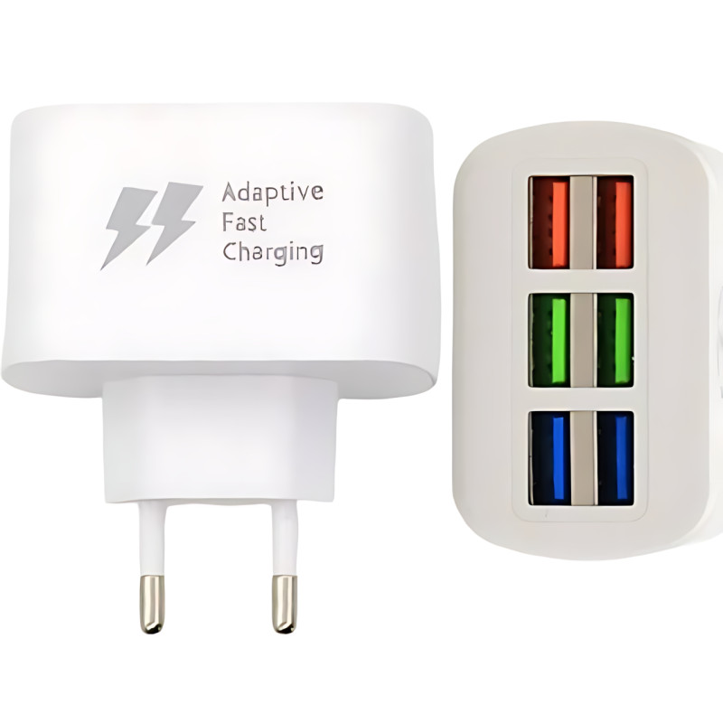 Зарядний пристрій USB на 6 портів, ORIGINAL, максимальний струм на виході 3.1 А, з підтримкою швидкого заряджання фото - 3