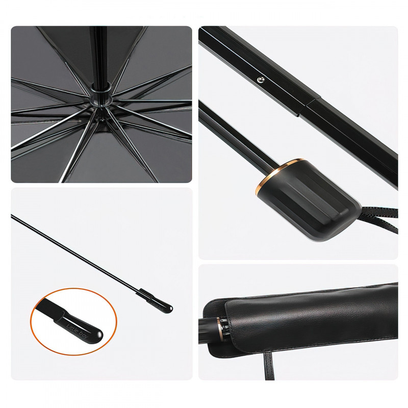 Автомобильный зонт на лобовое стекло Car Umbrellas, чёрный фото - 5