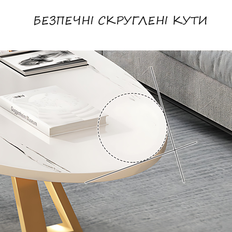 Кофейный столик модель 1601, 100х50 см, черный, овальный, МДФ, стальная рама, защита от царапин фото - 3
