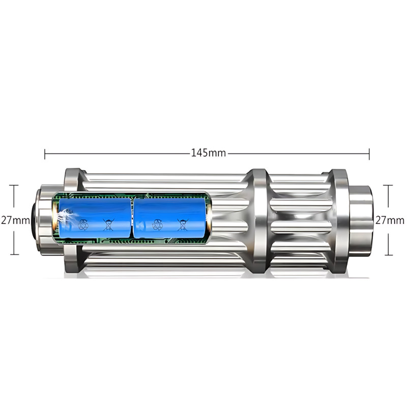 Лазерная указка LASER B017 (синий лазер, мощность до 50 000 мВт), с насадками, в кейсе фото - 8