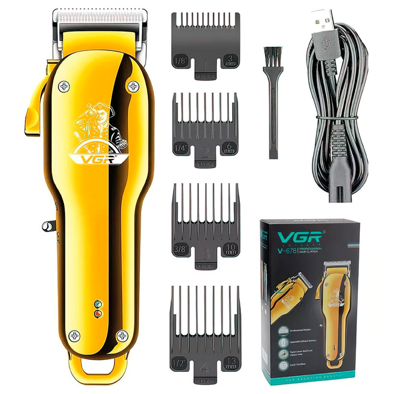 Портативна машинка для стриження VGR Voyager V-678 на 1500 мА/год, 4 насадки фото - 7