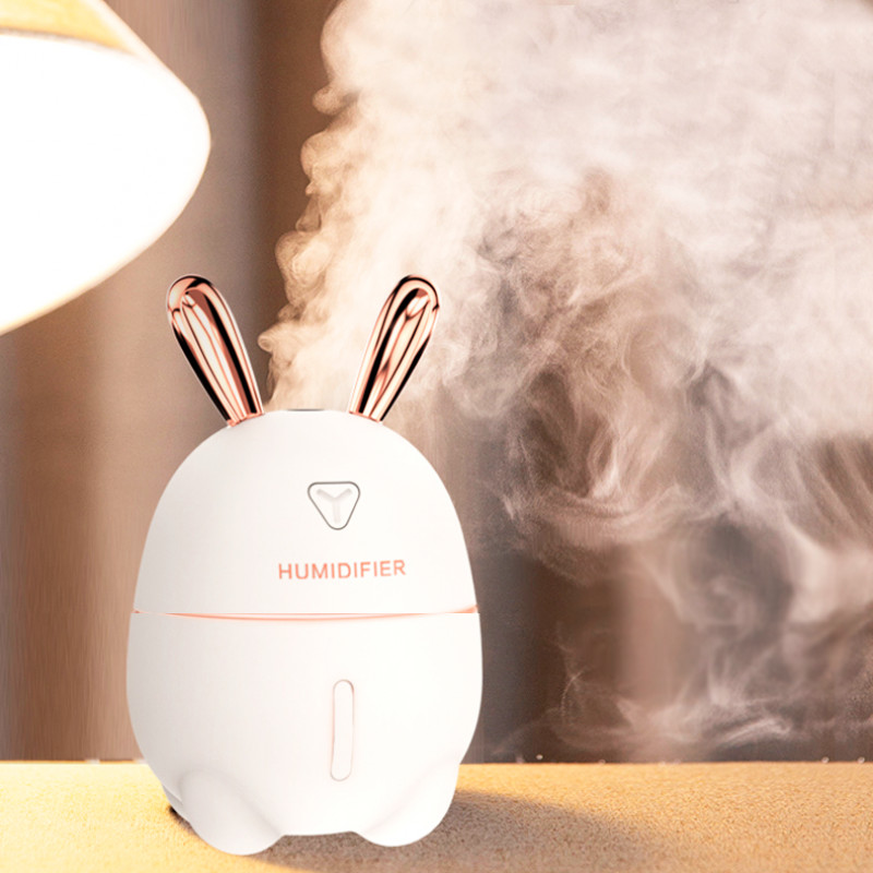 Увлажнитель воздуха с ночником Humidifiers Rabbit, Кролик, работает от USB Розовый фото - 0