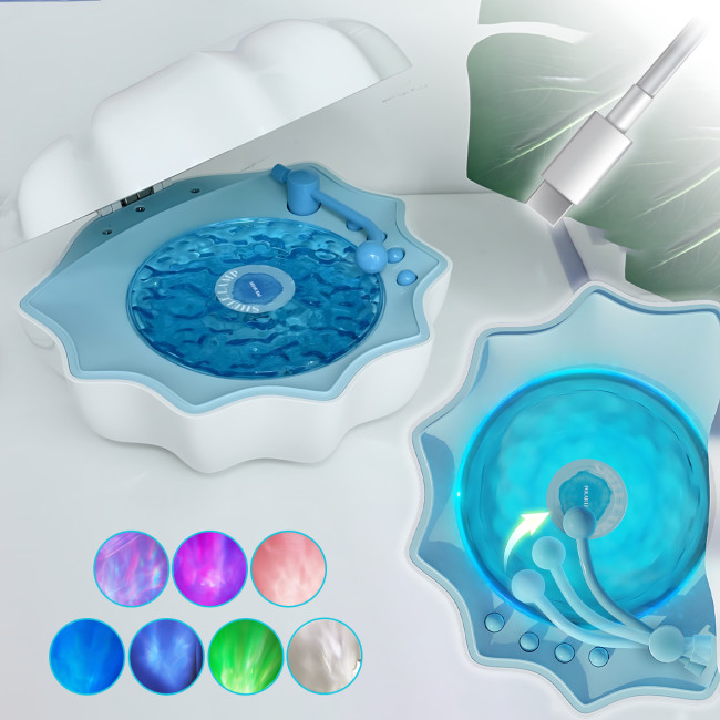 Ночник-проектор северного сияния Z6 &laquo;Ракушка&raquo; с эффектом океанских волн, Bluetooth-колонка, RGB-подсветка, 1000 мАч