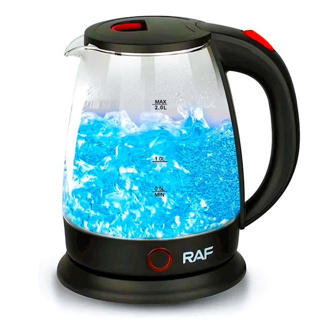 Электрический стеклянный чайник RAF-7841, 1500w, 2л