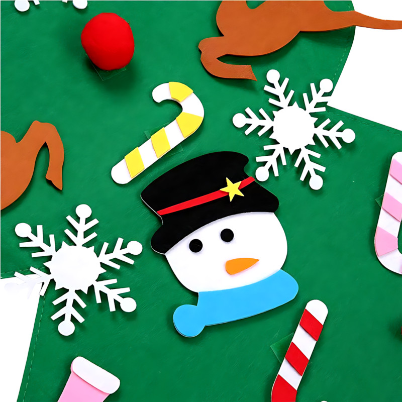 Детская елочка с игрушками Decorative Tree, декоративная настенная елка из фетра + 27 игрушек на липучке фото - 5