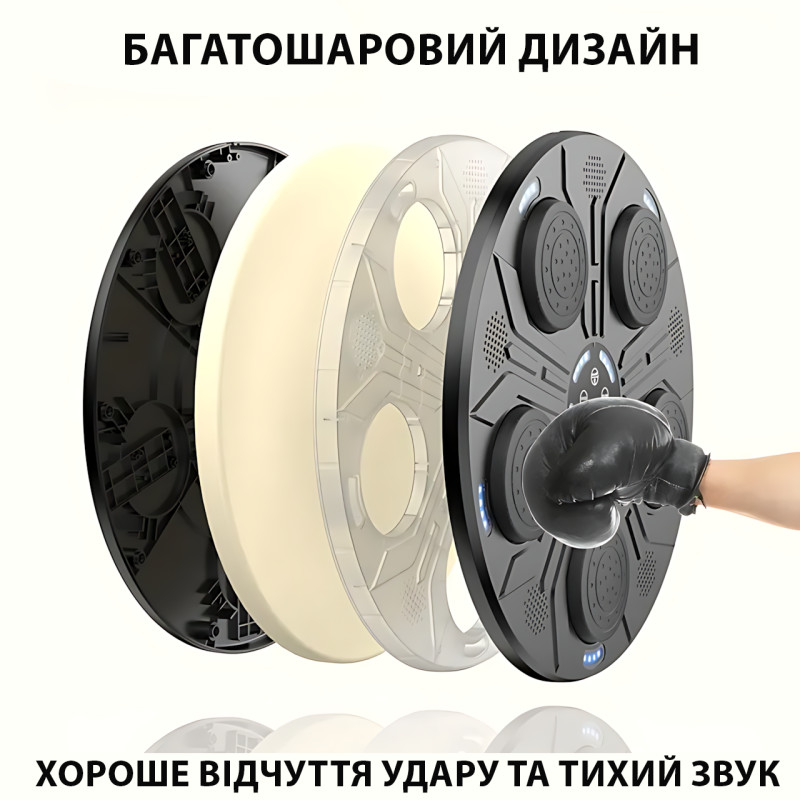 Настінний ударний електронний тренажер для боксу з музикою і Bluetooth, інтерактивна груша з підсвіткою фото - 4