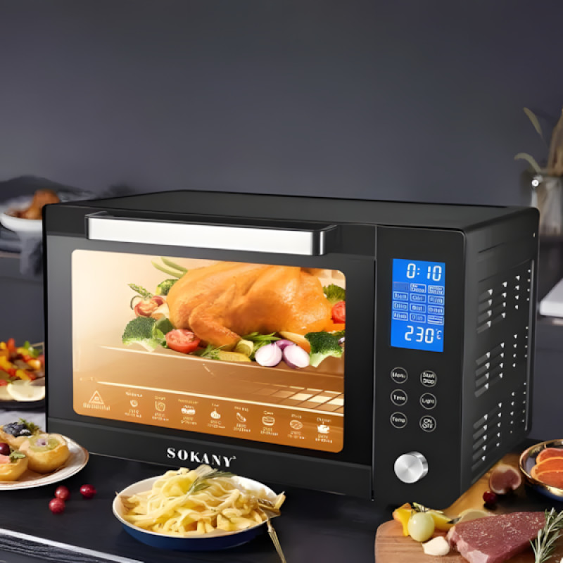 Електрична настільна духовка Sokany SK-10011, 50 л, 1700 Вт, з грилем, конвекцією, роженом і таймером фото - 9