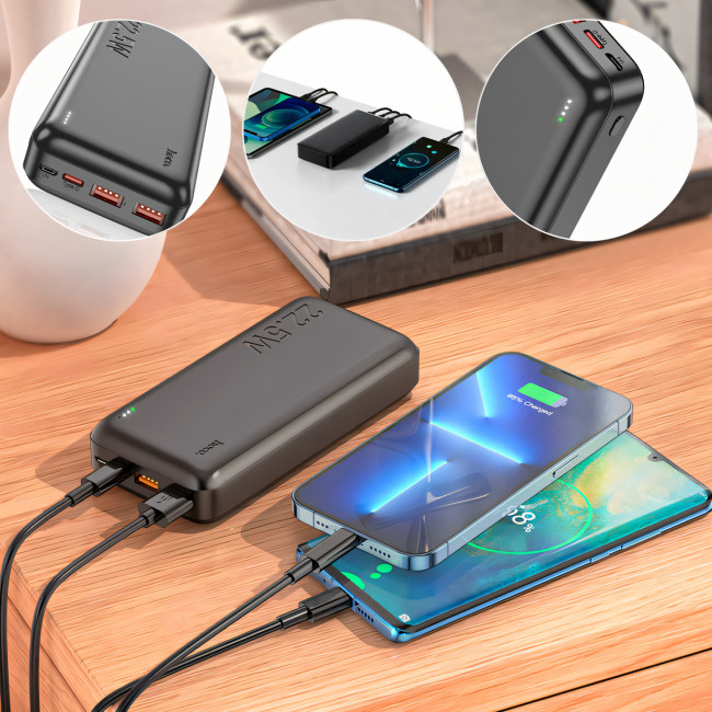 Power bank 20000 mAh, портативне зарядне HOCO J101A Astute, 22.5W, сумісний із більшістю пристроїв
