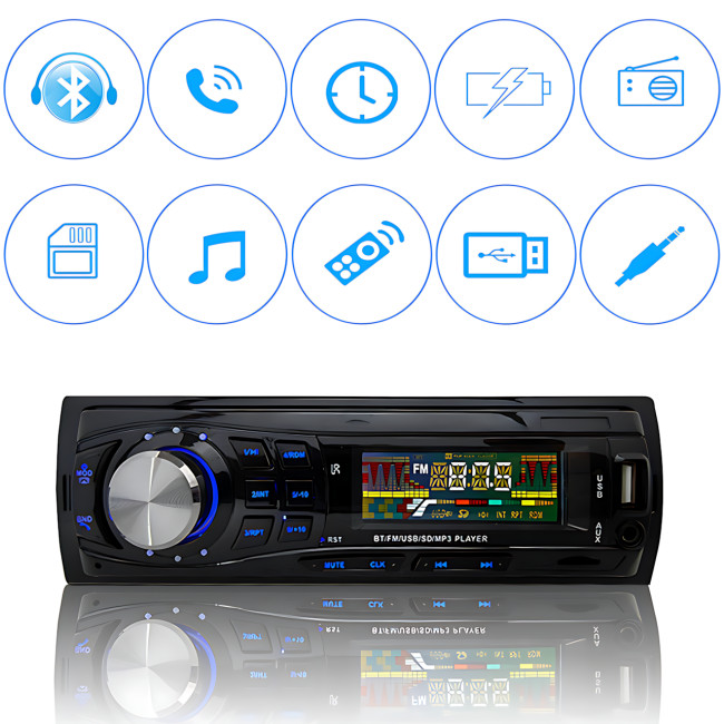 Автомагнітола MP3 JSD 306BT ISO зі знімною панеллю, 60Wx4, OEL-дисплей, трисмуговий органайзер, FM, AUX, RCA