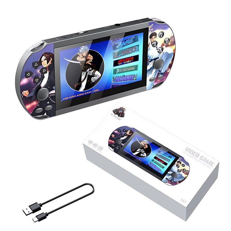 Игровая портативная консоль M7 4.3" IPS, 10000 игр,  2GB RAM + 64GB ROM, PSP PS1 N64, Linux EmuELEC, 1500 мАч фото - 7