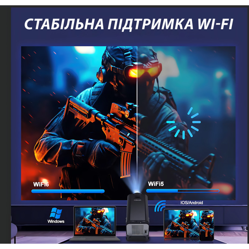 Мініпроєктор Magcubic HY320 4K — Wi-Fi 6, Bluetooth, Android 11, 390 ANSI фото - 7