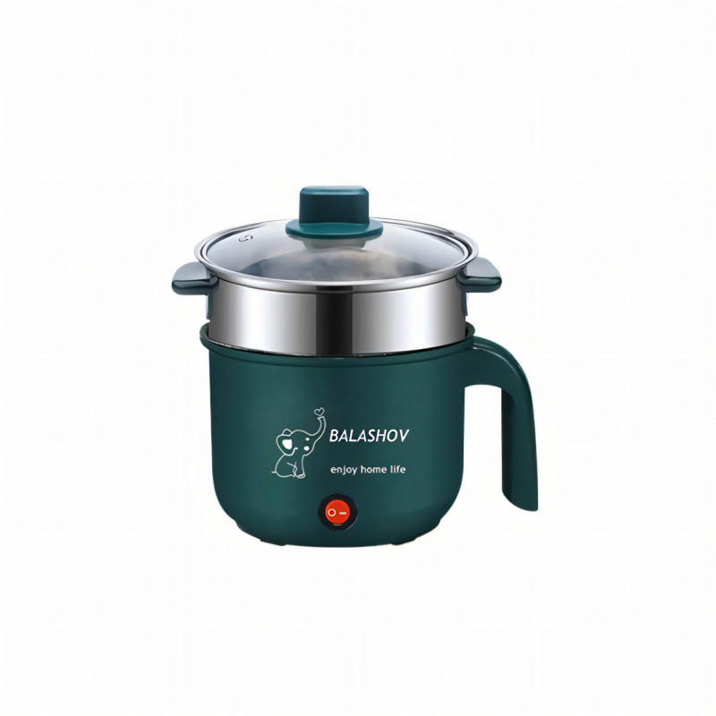 Електрична міні плита Rice Cooker, антипригарна двошарова пароварка-скороварка-масоварка, 1.8 л фото - 2