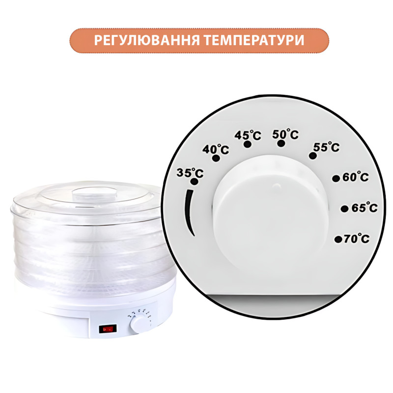 Електрична сушарка Zepline ZP-029, 500 Вт, 5 ярусів, таймер, захист від перегрівання, прозора кришка Сірий фото - 7