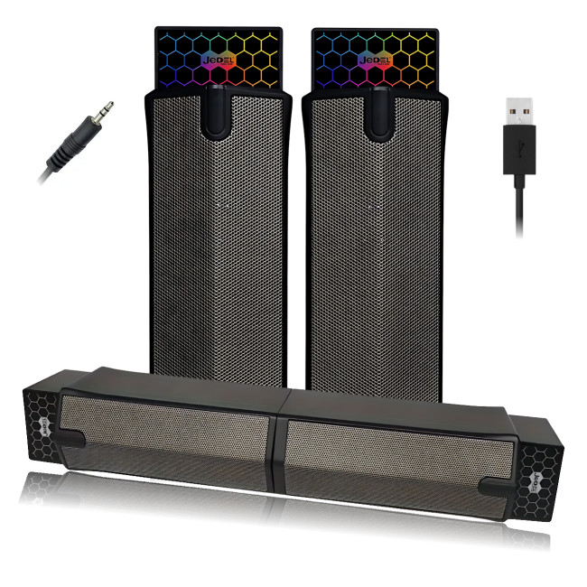 Саундбар JEDEL S562 – стерео 6 Вт, Колонки для PC 2.0 USB, RGB-подсветка, AUX
