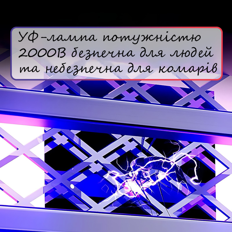 Портативний вентилятор-лампа від комарів Fan AND XL-1414 2-в-1, 6000 мА·год, LED-підсвітка, 5 швидкостей, чорний фото - 5