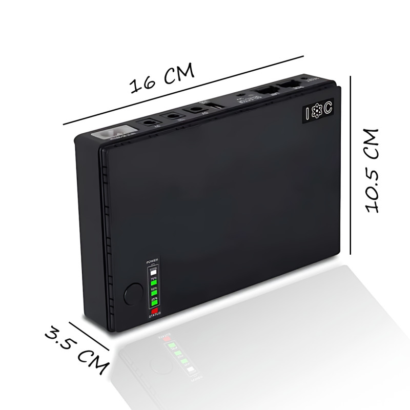 Джерело безперебійного живлення 10400mAh, UPS безперебійник для роутера та медіаконвертера DC1018P 18 Вт 5/9/12В фото - 9