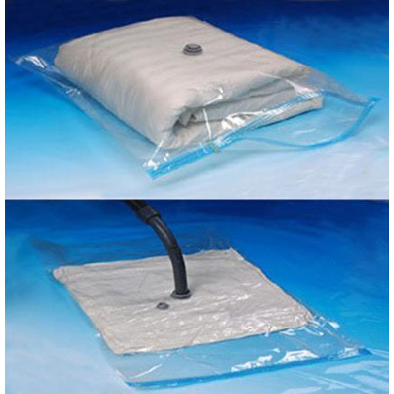 Вакуумный пакет для переезда и хранения вещей Vacum Bag 50*60 см с клапаном для пылесоса, прозрачный фото - 2