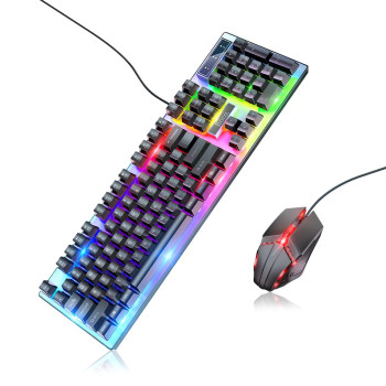 Игровая клавиатура с мышкой Hoco GM18, проводная, с RGB подсветкой, клавиатура 104 кнопки