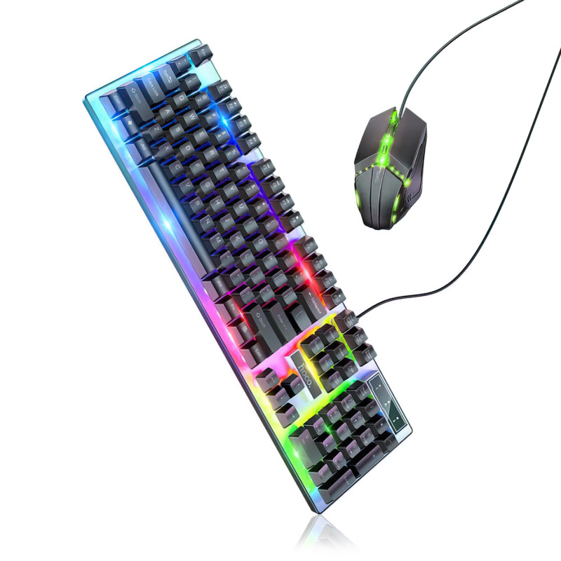 Игровая клавиатура с мышкой Hoco GM18, проводная, с RGB подсветкой, клавиатура 104 кнопки фото - 2