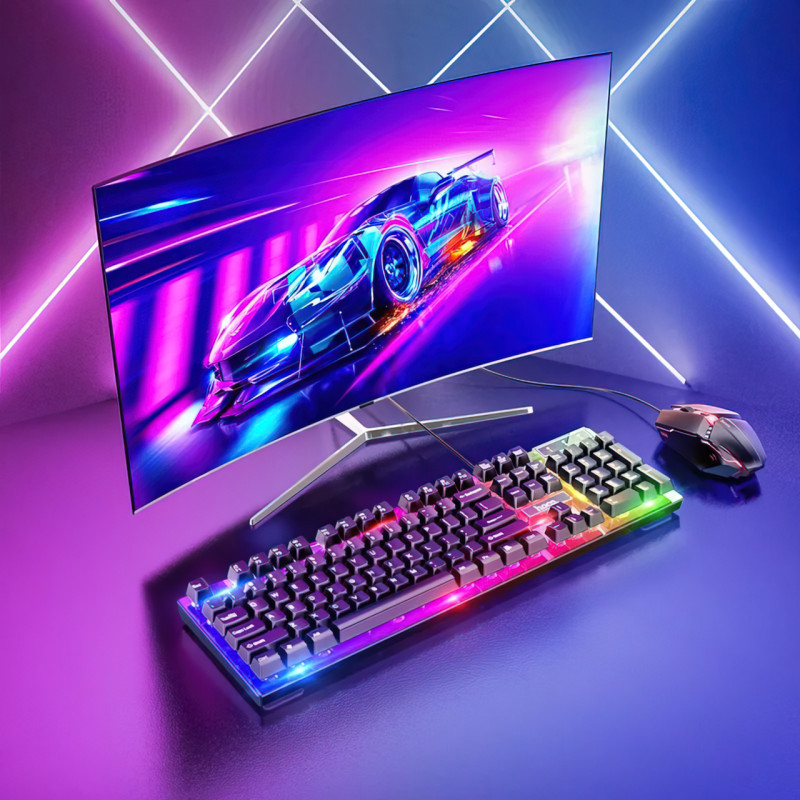 Игровая клавиатура с мышкой Hoco GM18, проводная, с RGB подсветкой, клавиатура 104 кнопки фото - 7