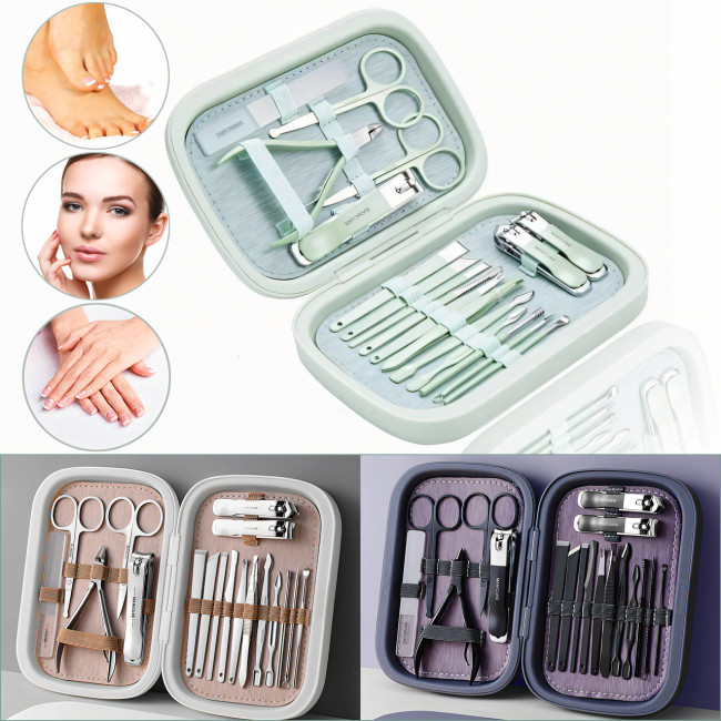 Маникюрный набор Manicure из нержавеющей стали в сумке, набор для педикюра 18 предметов