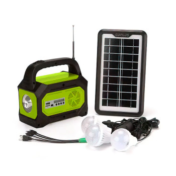 Портативная солнечная система GD 8073 с радио, функцией повербанк и выносными лампочками