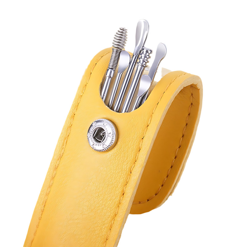 Набор инструментов для чистки ушей TOOL SET, 6 предметов, медсталь, футляр, для удаления серных пробок фото - 4