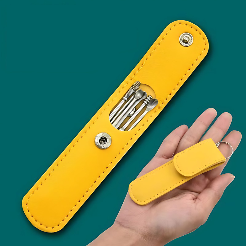 Набор инструментов для чистки ушей TOOL SET, 6 предметов, медсталь, футляр, для удаления серных пробок фото - 7