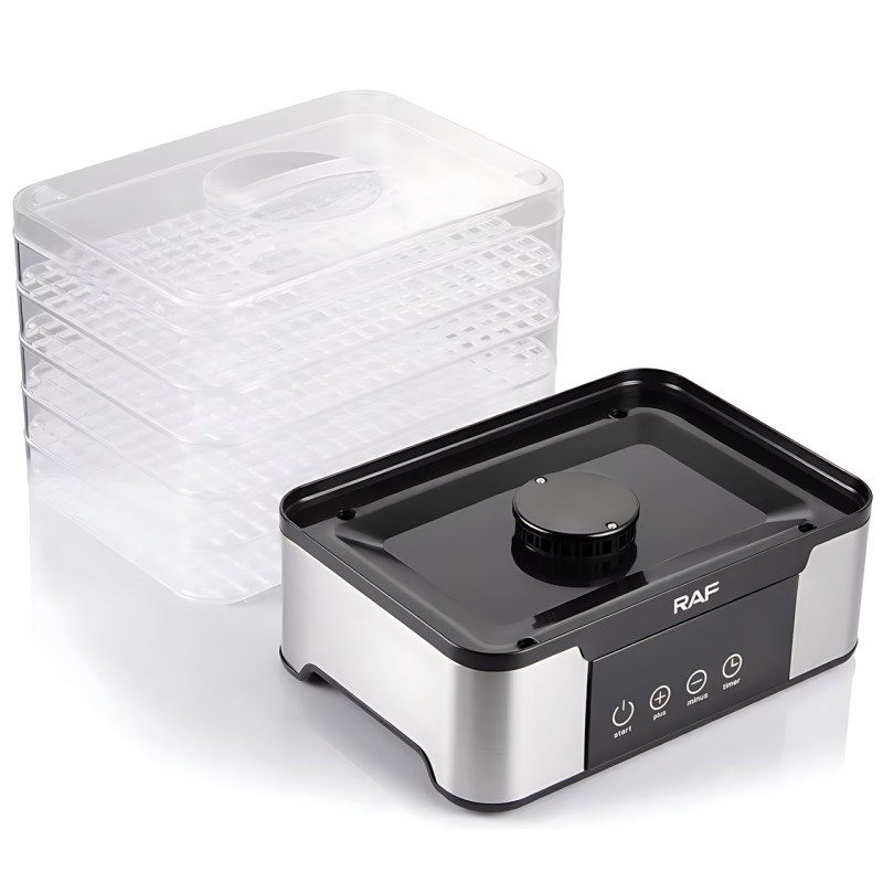Дегидратор (сушилка) для фруктов RAF R.6801 350 Вт, 5 ярусов, регулировка температуры, нержавеющая сталь фото - 5