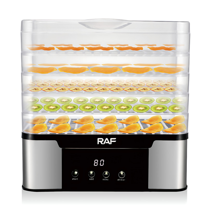 Дегидратор (сушилка) для фруктов RAF R.6801 350 Вт, 5 ярусов, регулировка температуры, нержавеющая сталь фото - 3