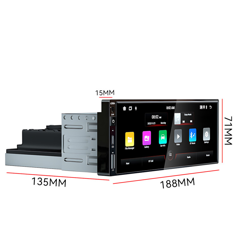 ​​​​​​​Автомагнитола 6288A 1din, на Android, 2/32Gb, 4х60W,с 6.9" экраном, GPS, WiFi, Dual Zone, Bluetooth фото - 10