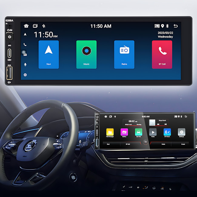 ​​​​​​​Автомагнитола 6288A 1din, на Android, 2/32Gb, 4х60W,с 6.9" экраном, GPS, WiFi, Dual Zone, Bluetooth