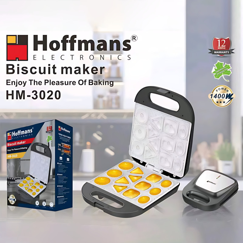 Мультипекарь для печенья Hoffmans HM-3020, 1400 Вт, 13 форм, антипригарное покрытие, терморегулятор фото - 7