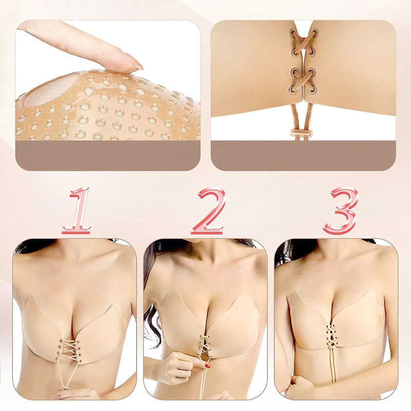 Бюстгальтер-невидимка Fly Bra, без бретельок, безшовний, з Push-Up, розміри A, B, C фото - 3