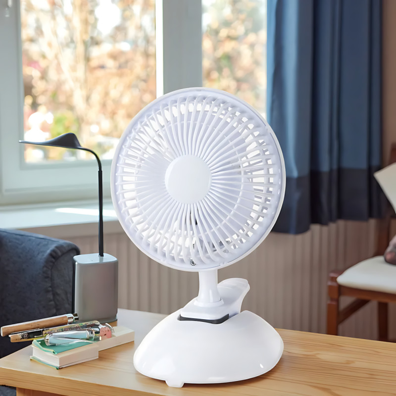 Настільний вентилятор MS-1623 Fan 2 в 1 з прищіпкою, 6" (15 см), 3 режими, поворот 90°, від 220 В фото - 2