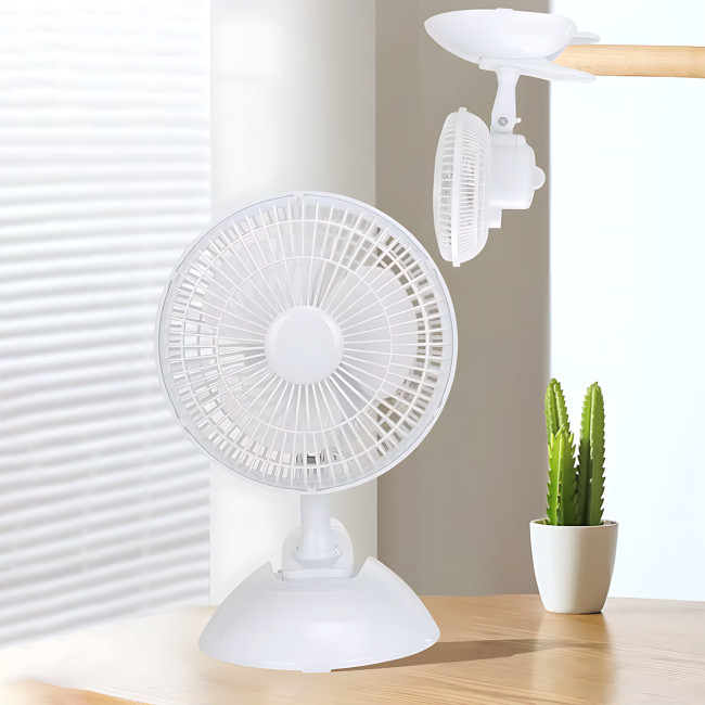 Настільний вентилятор MS-1623 Fan 2 в 1 з прищіпкою, 6" (15 см), 3 режими, поворот 90°, від 220 В