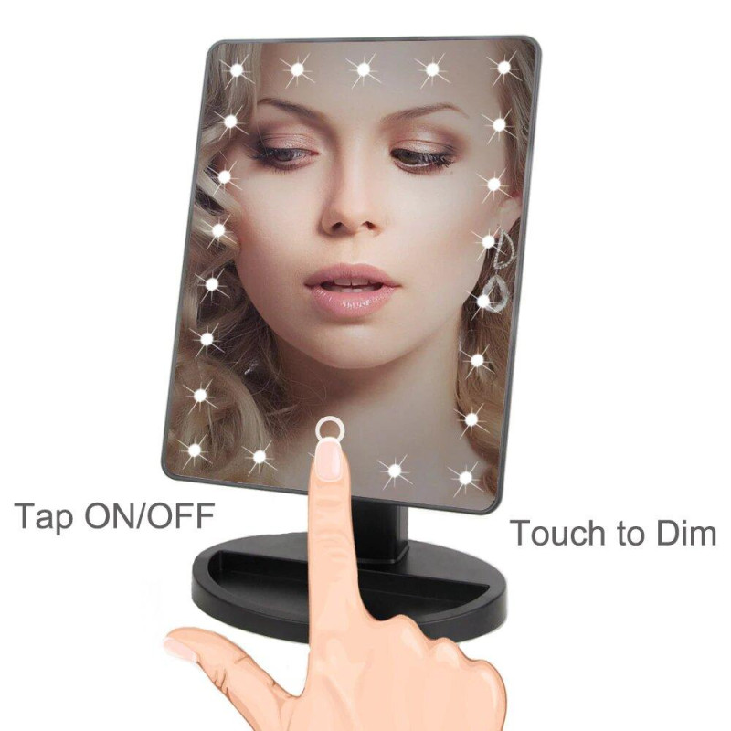 Поворотне косметичне дзеркало для макіяжу Magic Makeup MIRROR 22 LED з сенсорною кнопкою фото - 5