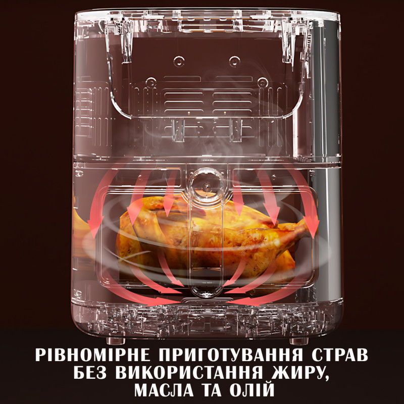 Аерофритюрниця Crownberg CB-5544, аерогриль на 6 л, 2000 Вт, 8 програм, сенсорне керування фото - 7