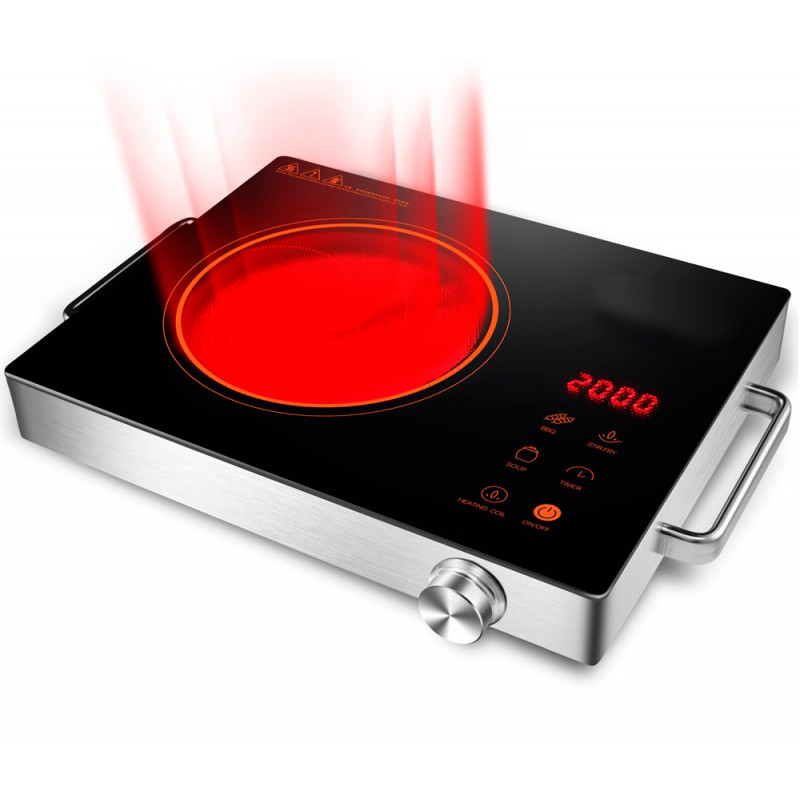 Инфракрасная настольная плита WimpeX Cooking Pro (WX 1324) на одну конфорку, сенсорная, 2000Вт фото - 2