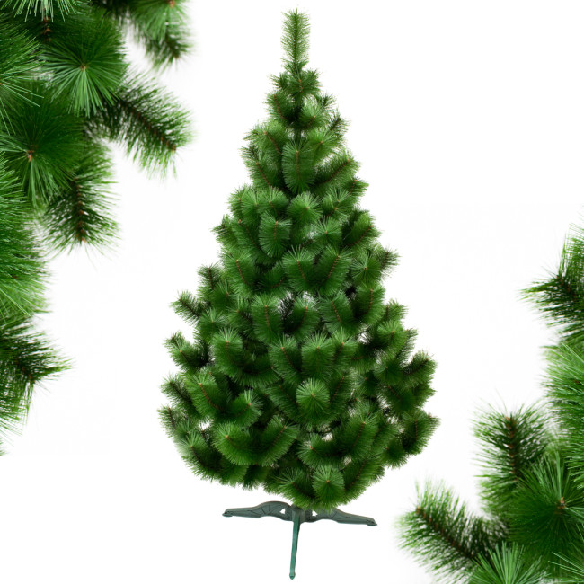 Новогодняя сосна 150 см высота зеленая МИКС. Искусственная ПВХ сосна 1,5 метра диаметр кроны 100 см