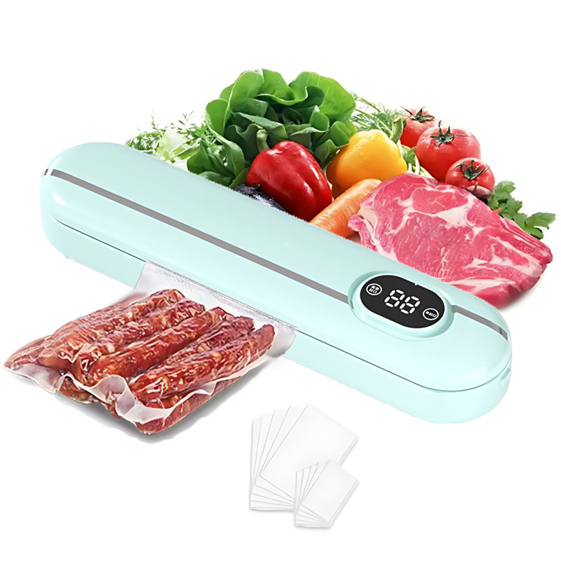 Вакуумний пакувальник продуктів Vacuum Sealer YQ-666, 300 Вт, дисплей, для сухого/вологого паковання + 10 пакетів фото - 9