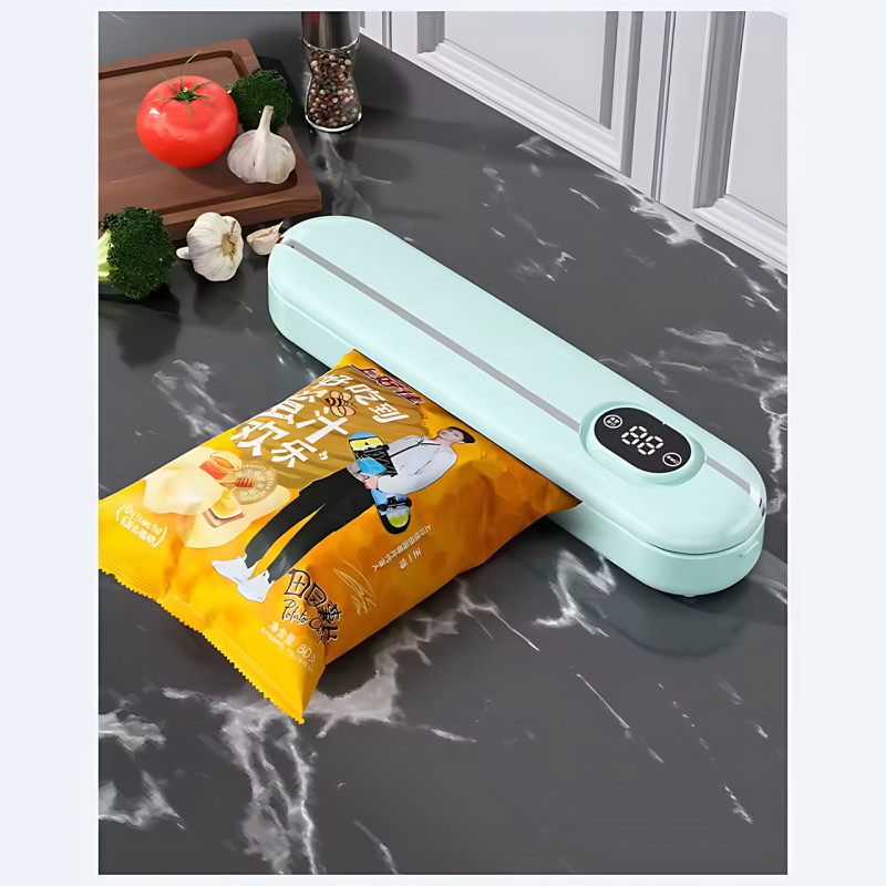 Вакуумний пакувальник продуктів Vacuum Sealer YQ-666, 300 Вт, дисплей, для сухого/вологого паковання + 10 пакетів фото - 4