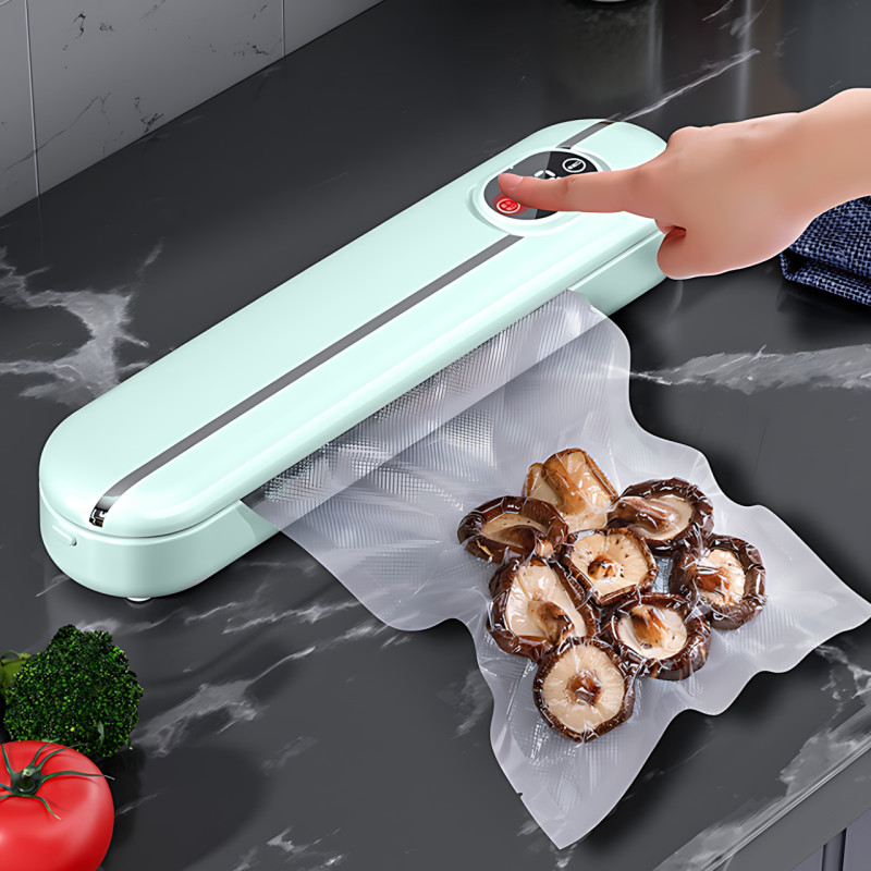 Вакуумний пакувальник продуктів Vacuum Sealer YQ-666, 300 Вт, дисплей, для сухого/вологого паковання + 10 пакетів фото - 6