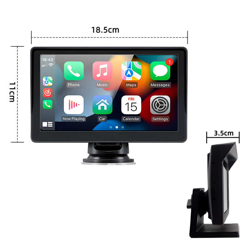 Портативный монитор 7-дюймовый с поддержкой Carplay CJ-PTC 207, Для камер заднего вида фото - 8