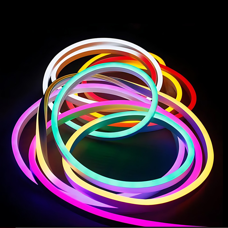 Гнучкий неоновий RGB шнур, розумна неонова стрічка Neon Strip з керуванням від телефона, водонепроникна, 5 м фото - 3