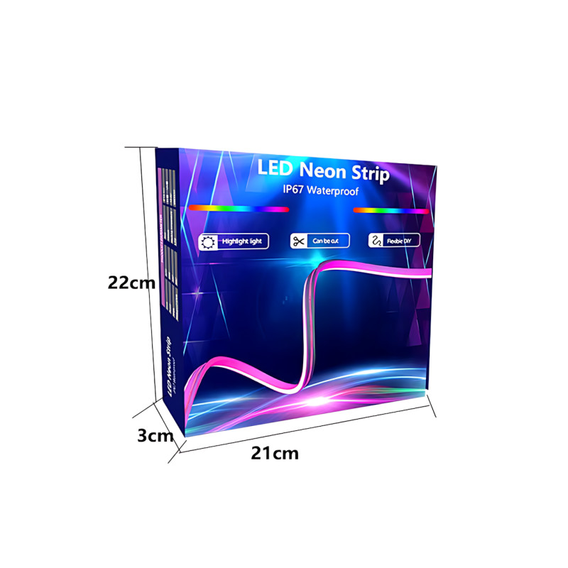 Гнучкий неоновий RGB шнур, розумна неонова стрічка Neon Strip з керуванням від телефона, водонепроникна, 5 м фото - 7