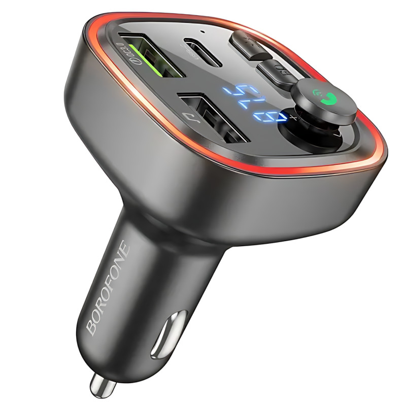 Автомобільний FM-трансмітер Borofone BC48 Broad — Bluetooth 5.0, QC3.0, 2xUSB, Type-C 18W, TF-карта фото - 4