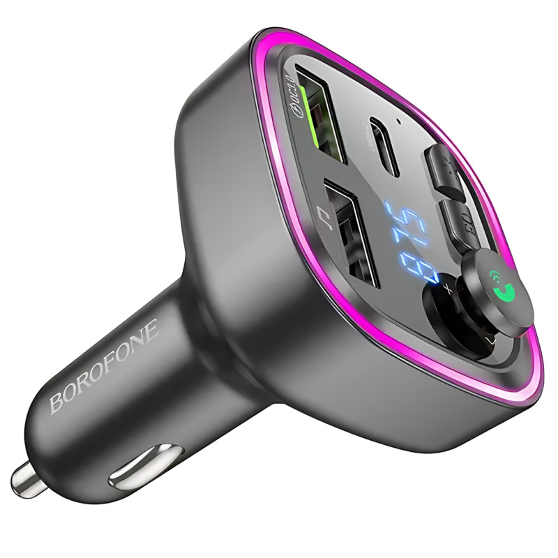 Автомобільний FM-трансмітер Borofone BC48 Broad — Bluetooth 5.0, QC3.0, 2xUSB, Type-C 18W, TF-карта фото - 7